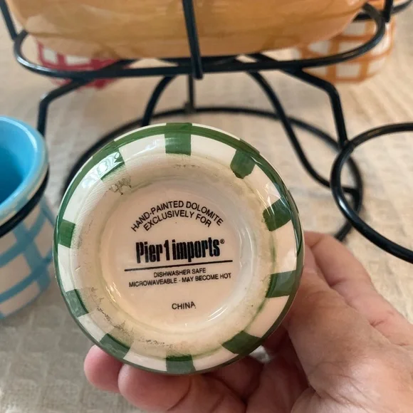 Pier 1 Spinning Hotdog Condiment Serving Set - Picture 6 of 10